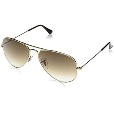 Imagem de Ray-Ban Óculos de sol aviador clássico RB3025, Ouro branco/verde cristal, 58 mm