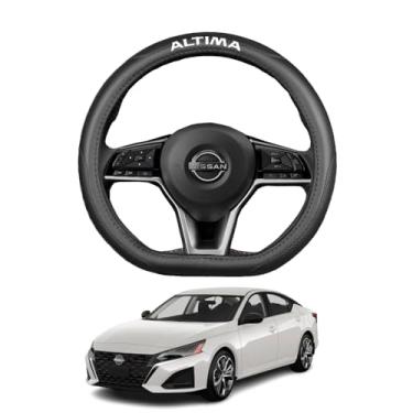 Imagem de Kakash Acessórios interiores personalizados para Nissan Altima 2019 2020-2022 2023 2024 2025 2026 Capas de volante antiderrapantes Sporty Racing couro sintético ergonômico alça confortável 1 pçs