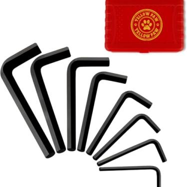 Imagem de Yellow Paw Conjunto de chaves Allen Jumbo (pacote com 8 - Conjunto de chaves hexagonais extragrande) Tamanhos 1/4, 5/16, 3/8, 7/16, 1/2, 9/16, 5/8, 3/4