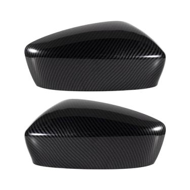 Imagem de Capa de espelho retrovisor de porta padrão de fibra de carbono compatível com acessórios de carro Mazda 3 Axela 2014-2016 (esquerda e direita)
