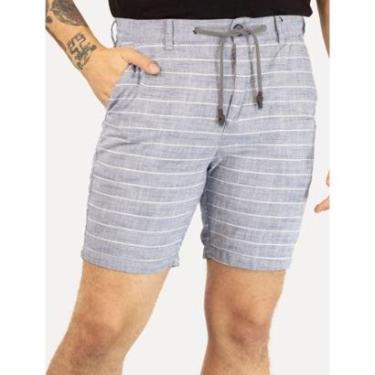 Imagem de Bermuda Calvin Klein Masculina Elástico Listras Azul Mescla-Masculino