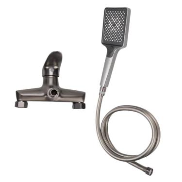 Imagem de Luocute de Cabeça de Chuveiro Portátil, Cabeça de Chuveiro de Chuva de Alta Pressão de Cobre e Conjunto de Alça Com Válvula de Mistura para Combinação de Montagem na Parede do Banheiro