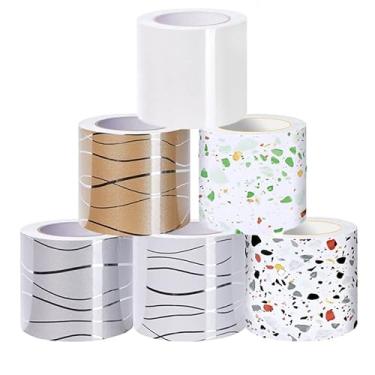 Imagem de Fita autoadesiva de borda de parede de 10 metros, decoração de borda de parede, painéis de parede de PVC destacam e colam borda de teto moldura de porta linha de cintura decoração de interiores (cor