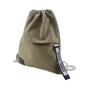 Imagem de Mochila De Lona Com Cordão Para Mulheres Adolescentes, Casual, Para Ac