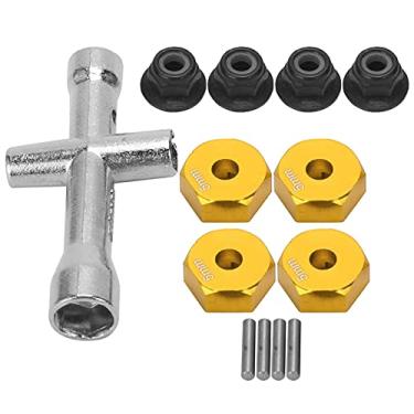 Imagem de Generic Conjunto de Adaptador Sextavado de Roda de Liga de Alumínio de 12 Mm Com Porca Antiderrapante para Carro RC 1/10, Leve e Durável, Inclui Chave Cruzada, Ideal para Entusiastas de RC (#4)
