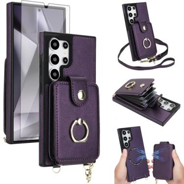 Imagem de Capa de telefone para Samsung Galaxy S23 Ultra 5G capa carteira magnética destacável protetor de tela anel suporte compatível com bloqueio de RFID MagSafe S23Ultra 23S S 23 23Ultra para mulheres