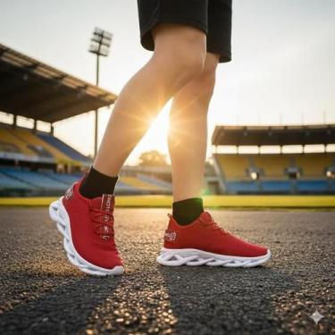 Imagem de Tênis Racer Masculino De Academia Corrida Caminhada Com Design Leve E 