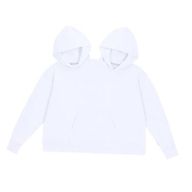 Imagem de KiBcsLic Moletom de casal macio com bolso para assistir filmes, fazer compras, atividades ao ar livre, uso diário e dentro de casa, Branco