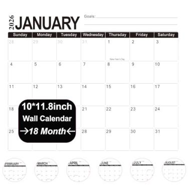 Imagem de Calendário magnético 2026-2027 para geladeira, ímã de calendário de geladeira com 18 meses de janeiro de 2026 a junho de 2027, 30 x 25 cm (designs pretos)