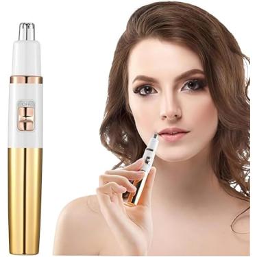 Imagem de Aparador de pelos de nariz para mulheres, remoção de pelos de orelha e nariz para sobrancelhas, facial, indolor, à prova d'água