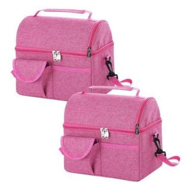 Imagem de Kit 2 Bolsas Térmicas Dobrável Quente Frio marmita para lanche Cabe 8 