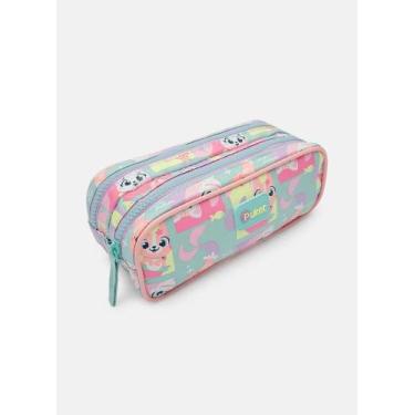 Imagem de Estojo infantil puket pequeno duplo pet sereia verde agua 