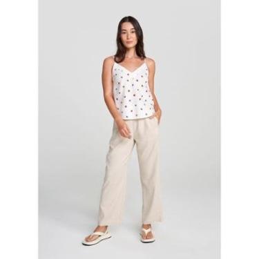 Imagem de Regata Feminina Decote V Poá Em Linho Hering-Feminino