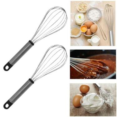 Imagem de Kit Batedor De Ovos E Massas Fouet  Aço Inox 24 cm 2 Peças - Rio Tijuc