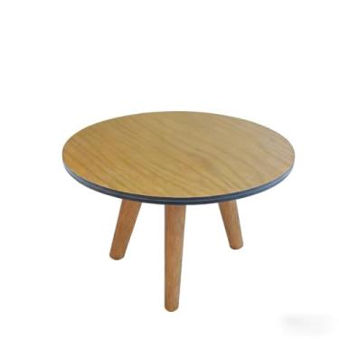 Imagem de Mesinha de Centro e Lateral Apoio Retro - Tripe Redonda para Sala, Versátil e Decorativa, Ideal para Acomodar Objetos Domésticos (Freijó)