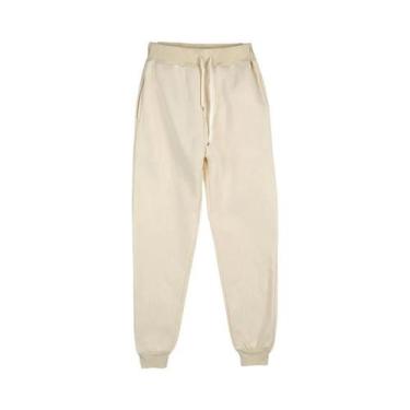 Imagem de Calças Jogger Unissex Com Cintura Elástica, Brancas, Bege, Rosa, Amare