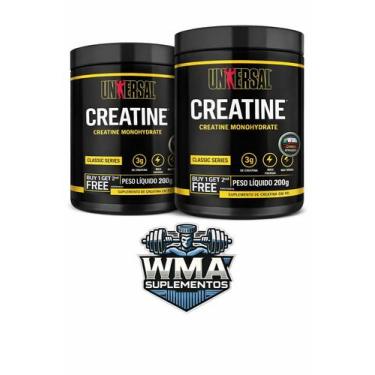 Imagem de Pack 2 Suplementos em Pó Universal Creatine Monohydrate em Pote de 200
