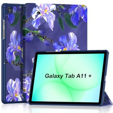 Imagem de Nova capa para Galaxy Tab A9+/A9 Plus 27.9 cm 2023, suporte de três dobras leve de ângulo duplo com capa traseira de TPU macio para tablet Tab A9 Plus (SM-X210/X216/X218), despertar/hibernar