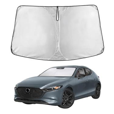 Imagem de EcoNour Para-brisas para Mazda 3 2019–2026 | Persiana para janela frontal de ajuste personalizado | Bloqueia raios UV prejudiciais e reduz o calor | Viseira dobrável com bolsa de armazenamento