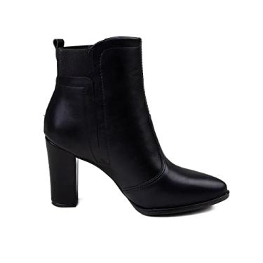 Imagem de BOTA CANO CURTO BEIRA RIO SALTO BLOCO COM ELASTICO (36, Preta)