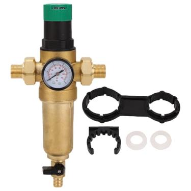 Imagem de Fafeicy Regulador de Pressão de água de Latão, Resistente a Altas Temperaturas Com Filtro Lavável e Botão Ajustável, para Sistemas Residenciais de Abastecimento de água (1/2 polegada (DN15))