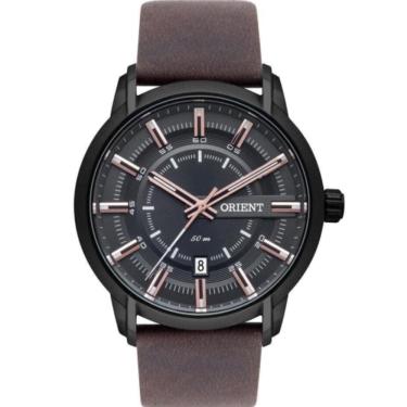 Imagem de Relógio Orient analógico preto pulseira de couro MPSC1006