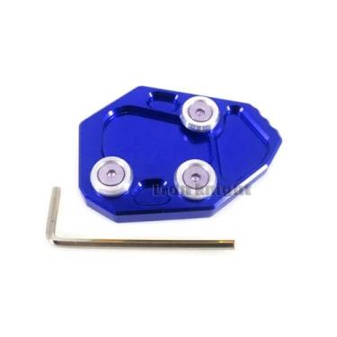 Imagem de Anti-derrapante Para s1000rr s1000 rr s 1000rr 2009-2018 cnc kickstand pé suporte lateral extensão almofada placa de(Azul)