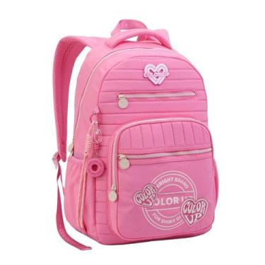 Imagem de Mochila De Costas Color Up Meninas Juvenil Escolar Glitter Cor:Chiclet