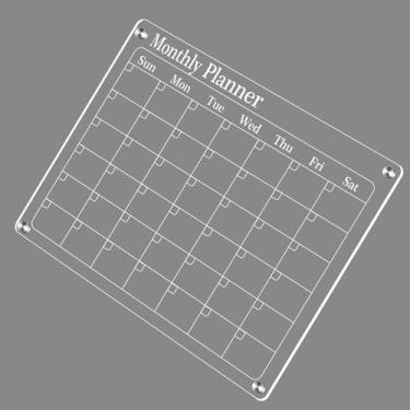 Imagem de Generic Calendário de Planejador Mensal de Acrílico Transparente Magnético para Geladeira Placa Grande de Apagamento a Seco 40 * 30 Cm Ideal para Lembretes, Tarefas e Compromissos Adequado para