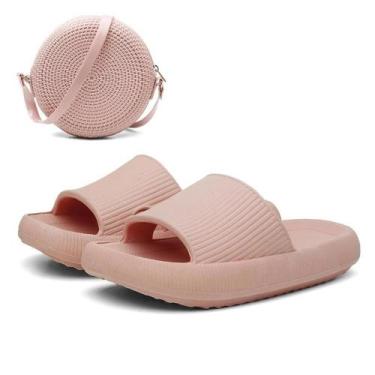 Imagem de Chinelo Nuvem Slide Leve + Bolsa Quebek Tiracolo, Bege, 42/43