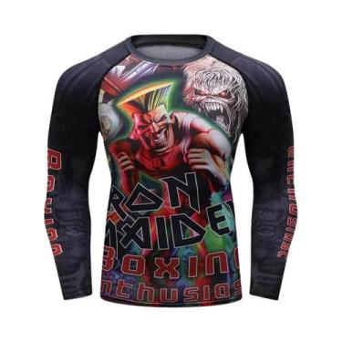 Imagem de Camiseta De Fitness Masculina De Manga Longa Para MMA, BJJ E Boxe, Ras