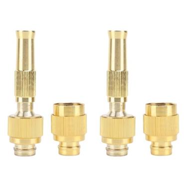 Imagem de Bico de mangueira de água de jardim de latão Pulverizador de alta pressão para serviço pesado 7 GPM 80 PSI G1/2 Conector de rosca para lavagem de carro, rega de flores, pacote com
