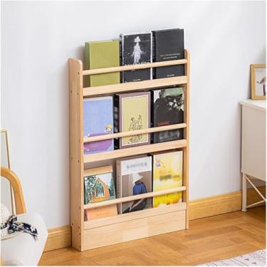 Imagem de Organizador de revistas montado na porta – Estante de madeira ultrafina de 3/4/5 camadas para espaços estreitos, design com fenda para uso interno, solução perfeita de armazenamento de parede.