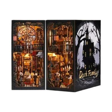 Imagem de Estante De Livros Miniatura De Madeira Para Casa De Bonecas Com Luz, K