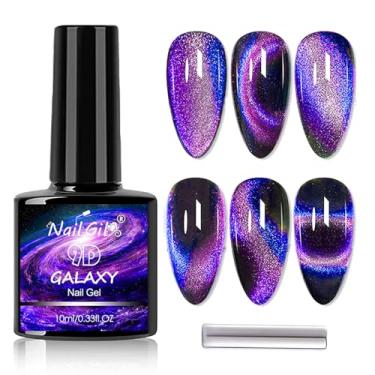 Imagem de Esmalte de gel Cat Eye, esmalte de gel olho de gato 9D, esmalte camaleão de imersão em U, cores mágicas duplas, uso profissional para salão de beleza - C