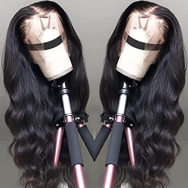 Imagem de Perucas frontais de renda, cabelo humano, ondulado, 33 x 4 HD, peruca frontal de renda para mulheres negras, densidade de 180%, pré-arrancadas com cabelo de bebê, nós, descoloridos, perucas de cabelo