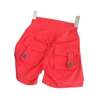 Imagem de Shorts De Yoga Femininos De Cintura Alta Para Treino, Fitness, Levanta