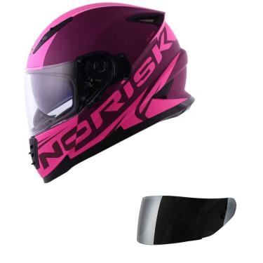 Imagem de Capacete Norisk Soul II Manty Rosa Mais Viseira Prata
