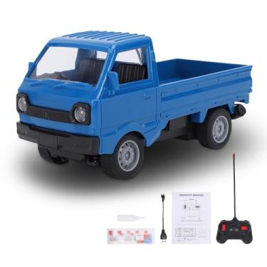 Imagem de Keenso Carro de Controle Remoto, Caminhão Captador Rc Escala 1/18 Com Luzes Led e Pulverizador Multidirecional Condução 2.4ghz Anti Interferência (blue)