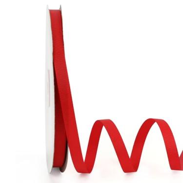 Imagem de Fita de gorgorão, fita vermelha de 9,5 cm x 1,5 m, fitas de tecido de rolo de cor sólida para embrulho de presente para artesanato, laços de costura faça você mesmo, acessórios de cabelo, buquês