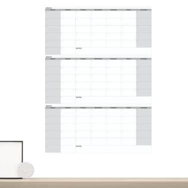 Imagem de Calendário de apagável a seco - grande planejador de branco com marcadores, material escolar, organizador de parede para sala de estudo, casa, escritório, porta, sala de aula, geladeira