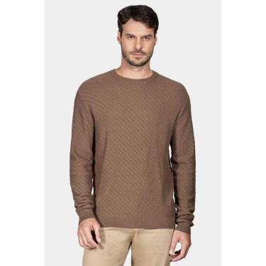 Imagem de Tricot Aramis Manga Longa Jacquard Chevron Ocre-Masculino