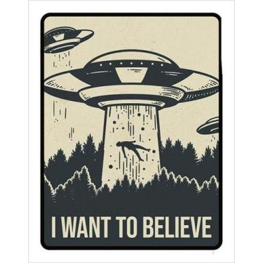 Imagem de Kit 10 Placas Decorativa I Want To Believe Aliens Alienigena - Sinaliz
