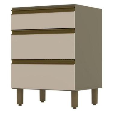 Imagem de Balcão Connect 3 Gavetas 60 Cm Duna Cristal - Henn - MÓVEIS HENN