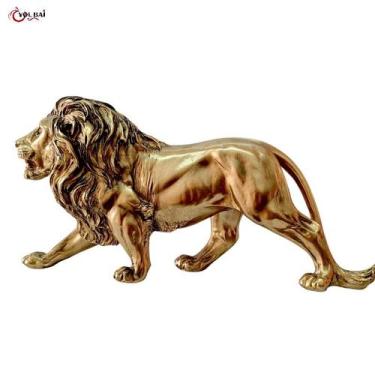 Imagem de Enfeite de resina de Leão grande 22cm - YOUBAI, Bronze