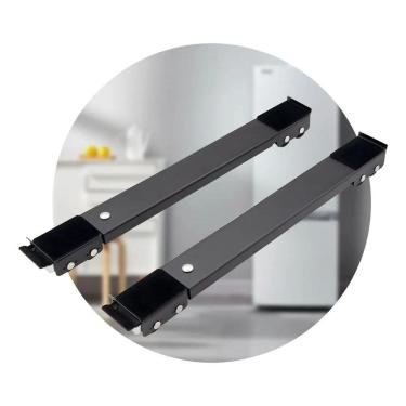 Imagem de Carrinho Base Suporte Com Rodinhas Ajustável Geladeira Preto