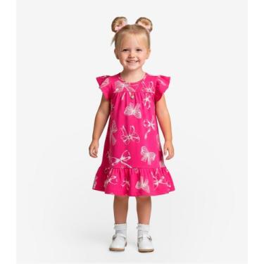 Imagem de Vestido Infantil Com Manga Godê Select Rosa, 10, Rosa
