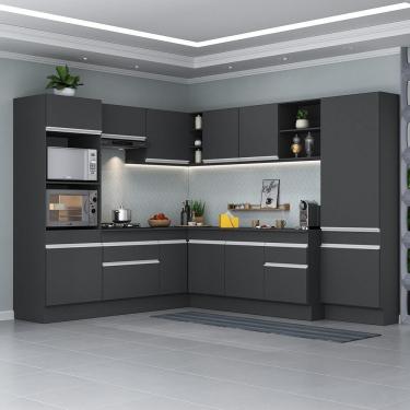 Imagem de Armário De Cozinha Completa De Canto Preto/branco