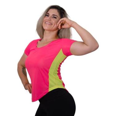 Imagem de Camiseta Dry Detalhe Lateral Furadinho Fitness Feminina Academia Trein