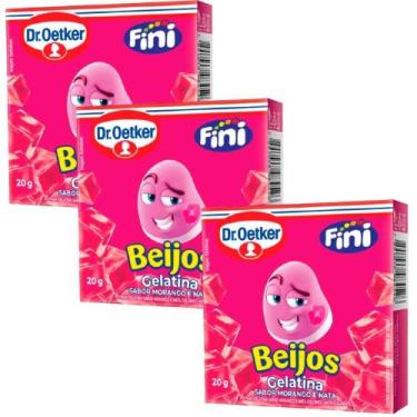 Imagem de Kit 3 Gelatina Fini Beijos Dr. Oetker 20gr